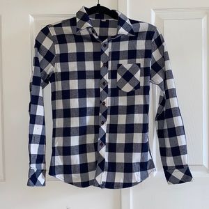 NWOT UO Black and White Checkered Button Down Flannel